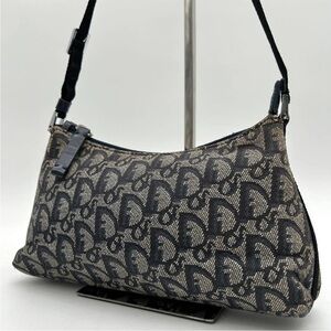 Dior Black and Gray Monogram Shoulder Bag